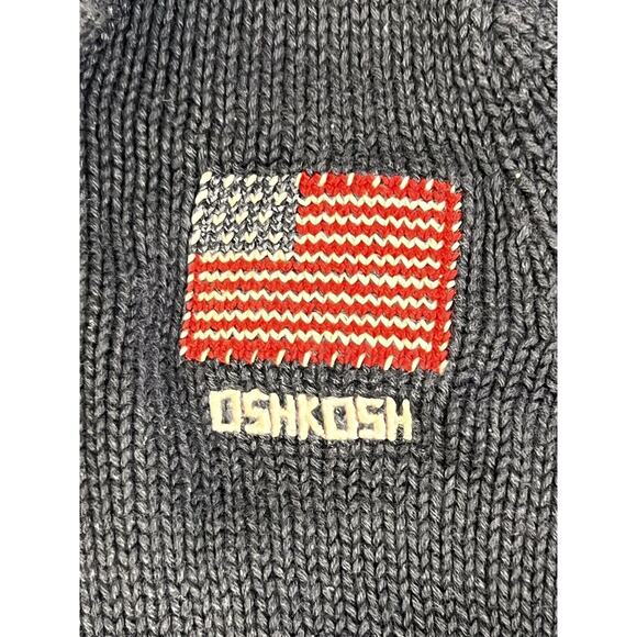 Osh Kosh B'Gosh Pullover Sweater Boy's 12 Mos Navy Blue Flag Cotton Preppy - Picture 2 of 9